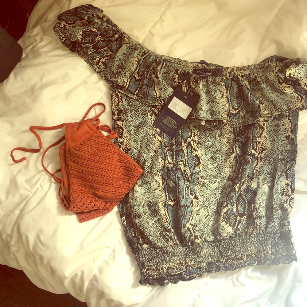 A blouse and a bra